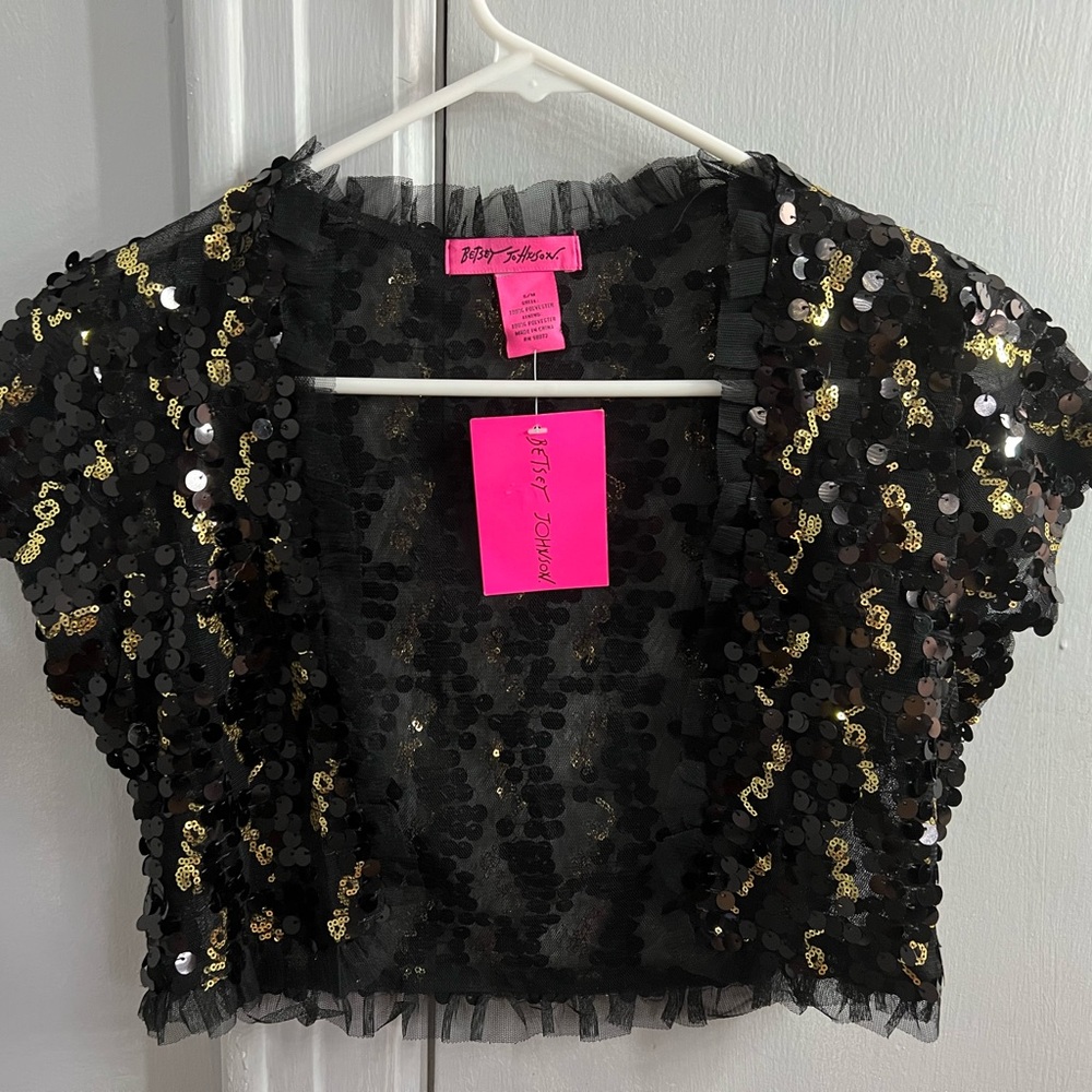 Betsey Johnson cropped sequin top